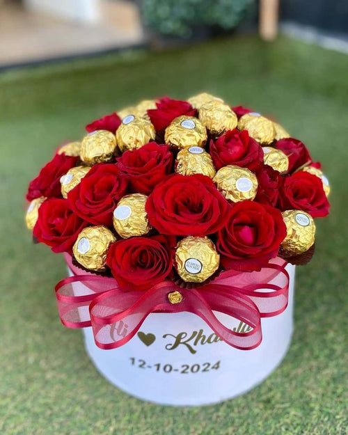 Boite de Fleurs et chocolats - ROYAL SENTIMENT